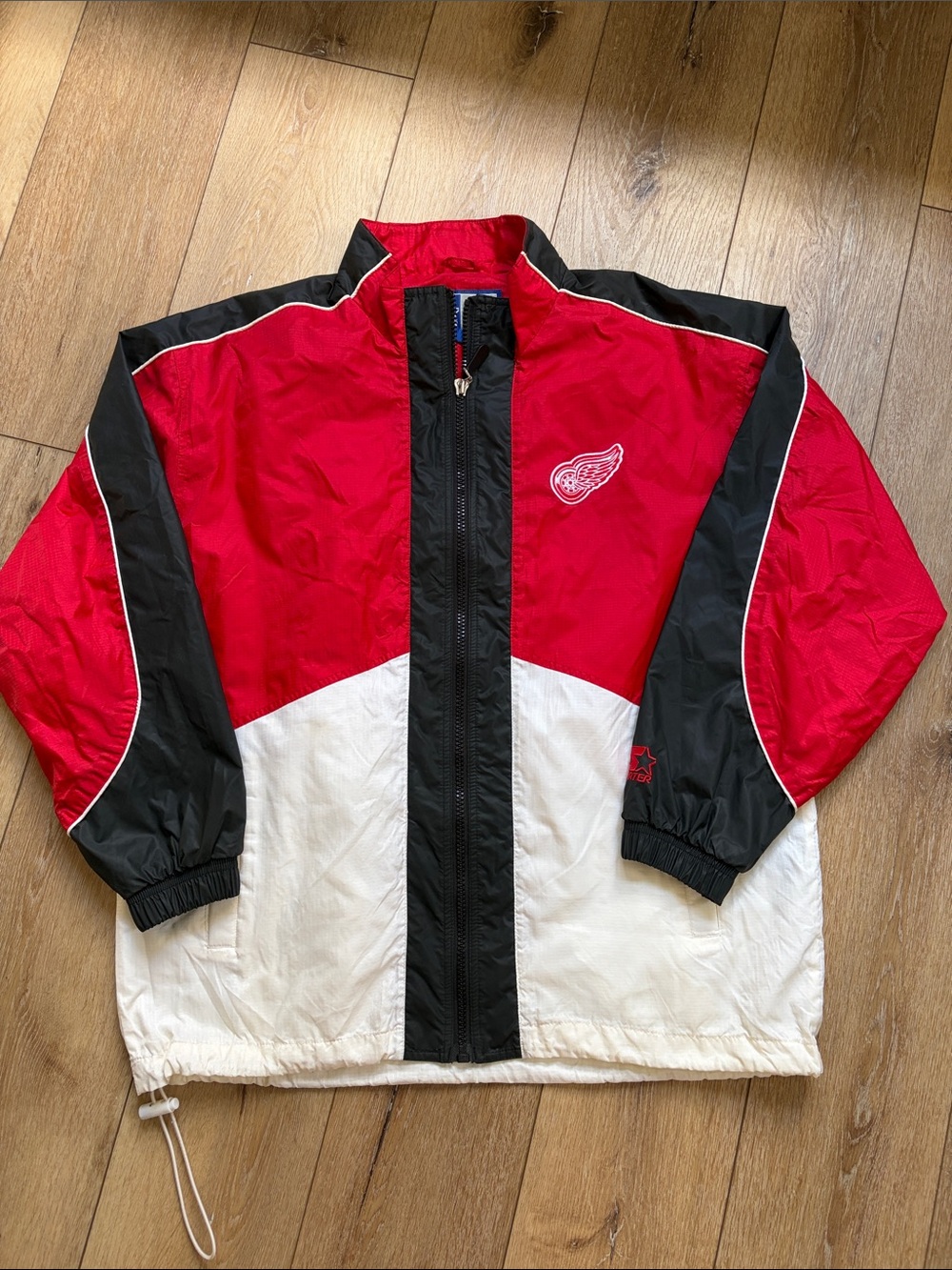Vintage Detroit Red Wings Starter Windbreaker Full Zip Jacket Size Large NHL